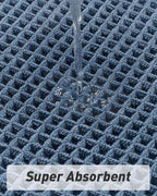AMOAMI Upgraded Waffle Runner Rug Super Absorbent Non Slip Bath Mats for Bathroom Floor Washable Bathroom Runner Rug with Tassels, Ideal for Hallway Bedroom Laundry Room, Blue, 2' x 4'(24" x 48")