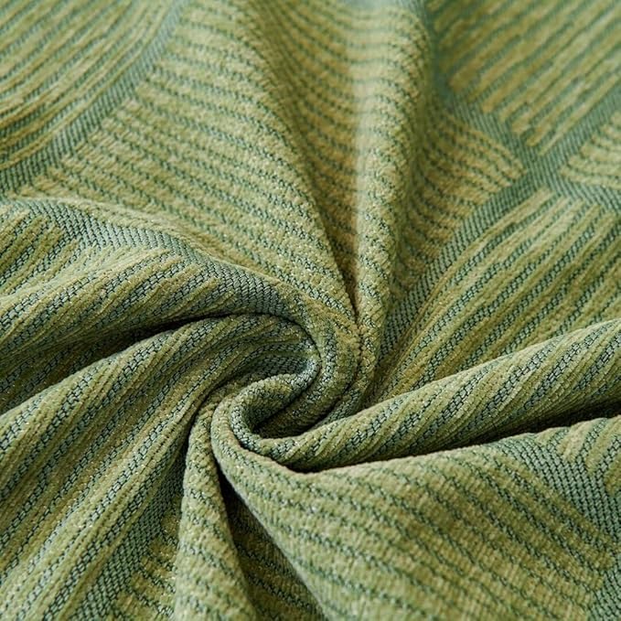 ROOMLIFE Sofa Covers for 3 Cushion Couch Boho Style Green Block Sectional Couch Covers Practical Futon Sofa Slipcover Versatile Couch Cover Blanket for Dogs Cats Couch Protector, 71"x134"
