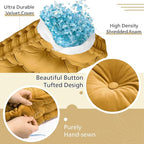 Bench Cushions for Indoor Furniture 40x20 in Velvet Kitchen Dining Piano Window Seat Cushion, Tufted Patio Porch Swing Thicken Bench Pad Memory Foam(Yellow)