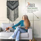 Livalaya Boho Black Macrame Woven Wall Hanging - Black 16 in x 36 in Modern Bohemian Tapestry wall Art Decor for House, Apartment, Dorm, Bedroom, Nursery, Party Decorations, Wedding, Wall Ornament