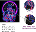 TUGCAY Blacklight Skull Tapestry Glow in the Dark Tapestry Kissing Lovers Tapestries Skeleton Neon Trippy Moon Stars Vertical Posters Wall Hanging Decor for Bedroom Aesthetic – 59.1” x 78.1”