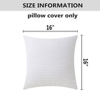 Home Brilliant White 16x16 Throw Pillow Covers Set of 2 Accent Decorative Pillow Covers Nursing Pillow Cover Pillow Cases for Couch Patio Sofa, 40x40 cm, 16 x 16 Inch, Creamy White