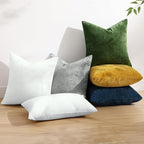 decorUhome Chenille Navy Blue Spring Euro Sham Throw Pillow Covers 22x22 Inch Set of 2, Decorative Soft Couch Pillow Covers Solid Dyed Accent Farmhouse Neutral Square Pillow Cases for Sofa
