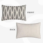 Boho Pillow Covers 12 x 20 Inch Pack of 2, Black and White Bohemian Ethnic Herringbone Pattern Decorative Throw Pillow Covers Vintage Linen Farmhouse Outdoor Pillowcase for Bedroom Home Sofa Decor