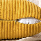 MIULEE Mustard Yellow Decorative Euro Sham Pillow Covers 24x24 Inch for Bed Couch Sofa Pack of 2 Boho Farmhouse Throw Pillows Soft Cross Corduroy Patchwork Textured Cushion Cases
