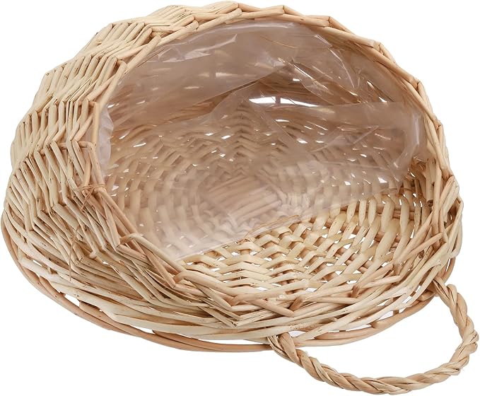 Elsjoy Hanging Wicker Woven Basket for Plants, Decorative Wall Hanging Rattan Basket Flower Planter Baskets for Home, Garden (𝐏𝐥𝐚𝐧𝐭 𝐍𝐨𝐭 𝐈𝐧𝐜𝐥𝐮𝐝𝐞𝐝)