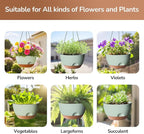 Hanging Planter for Indoor Plants, 10 Inch Self-Watering Hanging Planters with Drainage Holes and Chain, Set of 2 Outdoor Hanging Pots for Garden Home