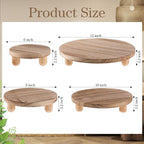 Sintuff 4 Pack Mini Wooden Plant Stool Display Wood Cake Stand 12/10/8/6 Inch Round Plant Risers Holder for Flower Pot Wooden Stool Indoor Outdoor Wood Stand(Beige)