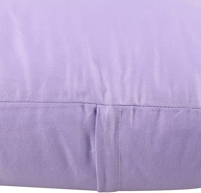 Thmyo 4-Pack 100% Cotton Comfortable Solid Decorative Throw Pillow Case Square Cushion Cover Pillowcase Sublimation Blank Pillow Covers DIY Throw Pillowcase for Sofa(18x18inch/45x45cm,Light Purple)