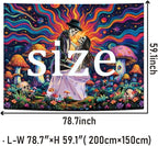 Heopapin Blacklight Skeleton Couple Tapestry UV Reactive The Lovers Skull Mushroom Wall Hanging Tapestry Romantic Cosmos Galaxy Aesthetic Tapesties for Living Room Bedroom 78.7L x 59.1W