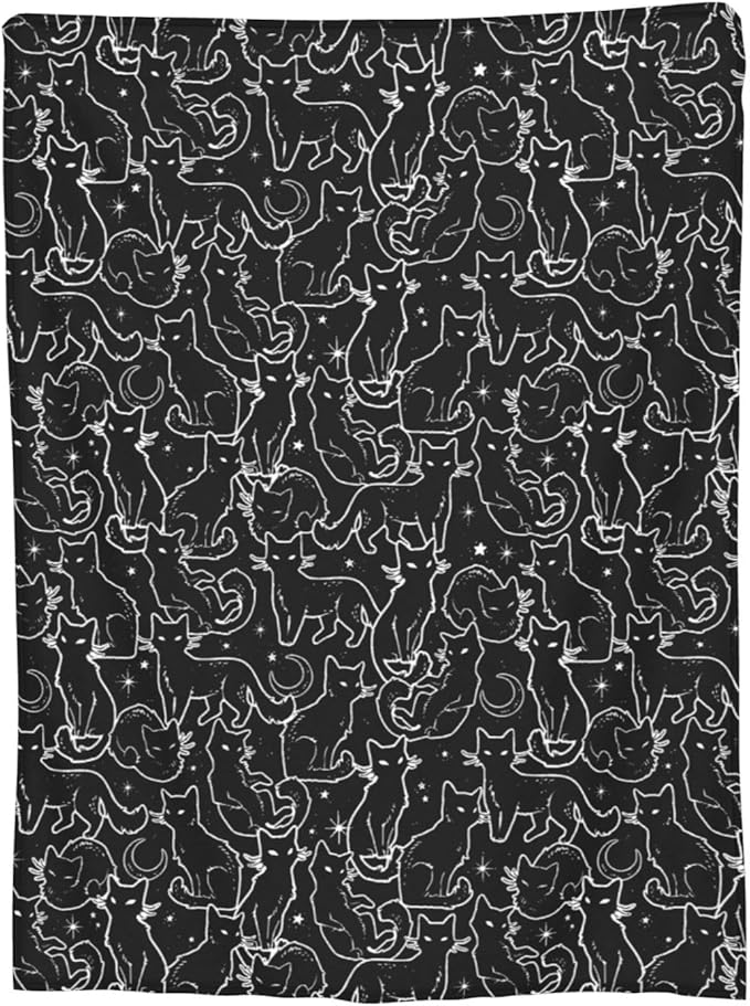 Cat Throw Blanket Soft Flannel Blanket 60"x50" in Bed Blanket Home Decor for Room Sofa Couch All Season