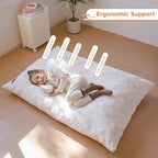MAXYOYO 3 in 1 Kids Bean Bag Chair Bed, Child Floor Sofa for Gaming, Reading, Faux Fur Floor Mattress with High-Density Foam Filling for Living Room Bedroom