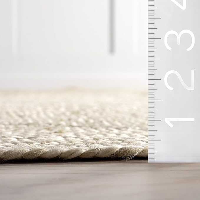 Rugs USA Juniper Tiled Jute Area Rug, 5x8, Ivory
