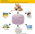 Asuprui Pouf Ottoman Unstuffed Floor Pouf Ottoman Foot Rest 20x20x12 Inches Round Poof Seat Floor Bean Bag Chair Foldable Floor Chair Storage for Living Room Bedroom Purple Pouf Cover