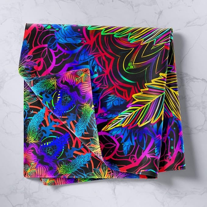Erosebridal Leaves Tapestry Blue Purple Mandala Wall Hanging Colorful Leaves Wall Blanket Rainbow Leaf Bedroom Decor Small 51x59