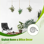6 Pack Hanging Air Plant Holders - Adjustable Rust-Resistant Iron Rings with Low-Tangle Jute Ropes for Tillandsia, Succulents, Home & Office Decor