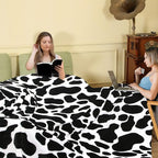 MACEVIA Cow Print California King Blanket for Bed, Flannel Fleece Big Soft Blanket, Huge Blankets 120"x120" Cozy Warm Comfort, Extra Large Plush Giant for Travel Camping 260GSM (Dairy Cow)