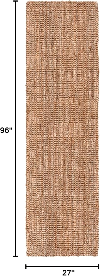 SAFAVIEH Natural Fiber Collection Runner Rug - 2'3" x 8', Tan, Geometric Design, Ideal for High Traffic Areas in Entryway, Kitchen & Bathroom (NF676A-28)