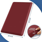 KitchenClouds Kitchen Mat Cushioned Anti Fatigue Rug 20"x32" Water Resistant, Non Slip, Standing and Comfort Desk/Floor Mats for House Sink Office (Red)