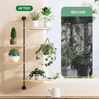 YUOROS Window Shelf for Plants, 4-Tier Rotating Window Sill Plant Shelves Stand Plant Wall Holder with Hanger