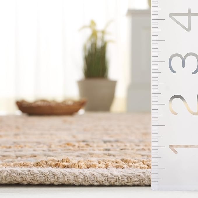 SAFAVIEH Natura Collection Area Rug - 3' x 5', Natural & Brown, Rustic Farmhouse Design, Handmade Wool & Jute, Ideal for The Living Room, Bedroom, Dining Room (NAT501T-3)