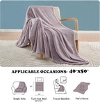 NEWCOSPLAY Super Soft Throw Blanket Premium Silky Flannel Fleece Leaves Pattern Lightweight Blanket All Season Use (Light Purple, Throw(40"x50"))