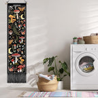 Tegeme Vintage Tapestry 52 x 13 Inch, Long Vertical Wall Hanging Reference Illustrative Botanical Tassel Tapestry for Bedroom Living Room Home Decoration(Mushroom)