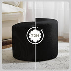 Bezseller Soft Boucle Pouf Ottoman, Comfortable Foot Rest, Full Foam Filling Footstool for Living Room, Bedroom, Lightweight Comfort and Charm Floor Poof Seating Perfect to Rest Your Feet, Black