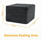 20x20x14 Inches Fluffy Square Pouf Ottoman - Plush Furry Boneless Ottoman Foot Rest Stool with High-Density Foam, Versatile Floor Seating for Living Room (Gray)