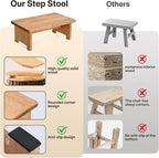 Wooden Step Stool Step Stool for Adults Heavy Duty Stepping Stool for Bedroom, Garden, Bathroom Easy to Assemble 5.9" High