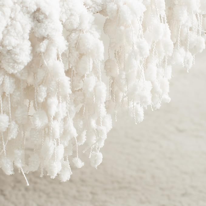 Throw Blanket for Couch, White Luxury Knitted Throws 50"x60", Textured Blankets with Handmade Fringe Tassels for Bed Sofa Decorative, Chunky Soft Farmhouse Boho Home Decor