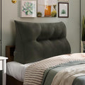 WOWMAX 80% Cotton & 20% Linen Blend Headboard Pillow – Twin Size Reading Wedge Backrest for Bed, Handmade Firm Support Bolster Cushion with Removable Cover, Premium Bed Rest Pillow, Deep Gray