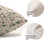 Brown Green Floral Pillow Covers 12x20 Set of 2 Vintage Rustic Old Style Cute Small Flower Print Rectangle Decorative Outdoor Pillowcases Farmhouse Throw Cushion Case Decor for Couch Sofa Bed