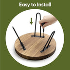 ROSSNY Small Indoor Plant Stand Stool: Fits for Under 10" Wide Pot - Wooden Plant Stool - Single Tier Short Round Plant Stool - Mid-century Modern Style for Indoor Outdoor Home Garden Décor, Dark Brown, 2 Pack (Without Pot)