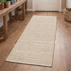 Savi Home Jute Cotton Hand Woven Area Runner Rug 2'x4.3', Natural Fibers, Rustic Farmhouse Style Rug, Vintage Bohemian Decor Rug for Bedroom, Dinning Room, Hallway, Office