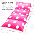 Butterfly Craze Floor Pillow Case, Mattress Bed Lounger Cover, Polka Hot Pink, King Size - Cozy Seating Solution for Kids & Adults, Recliner Cushion, for Reading, TV Time (Pillow Not Included)