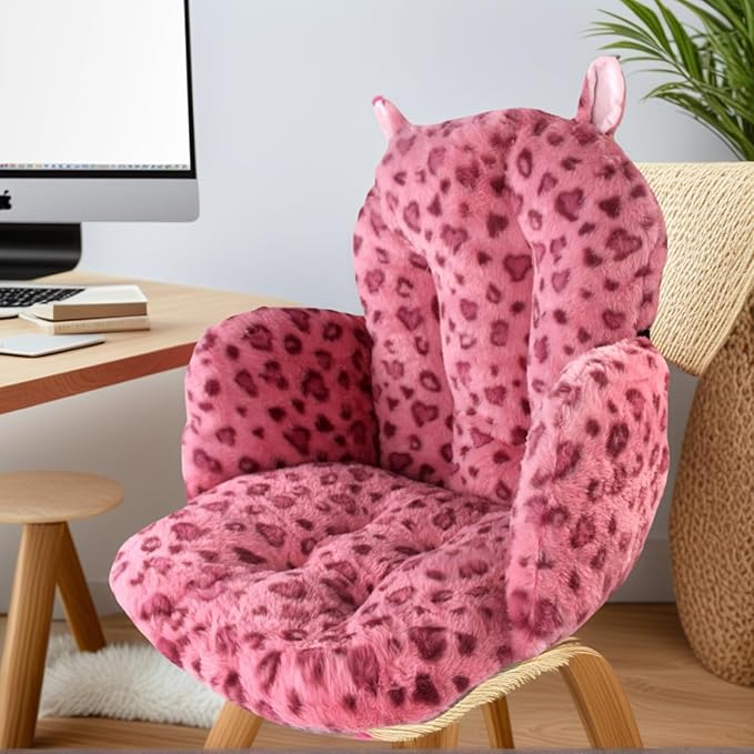 Comfy Office Chair Cushion: 17.5" L x 17.5" W x 18" H Cute Seat Cushion Kawaii Cushion for Gaming Chair with Backrest Non-Slip Floor Seating for Adults and Pets Pink Stuff for Room Decor