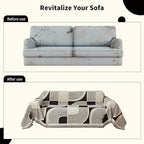 Boho Chenille Couch Cover with Tassels, Bohemian Sofa Cover for 1 Cushion Couch, Armchair, Chair, 1 Seater (71" x 91", Black)