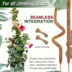 2 Pack 48'' Bendable Moss Pole for Monstera & Pothos - Tall Handmade Coco Coir Plant Support Stakes for Large Climbing Indoor Plants, Potted Houseplant Trellis Accessories