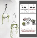 Hajia 2 Pack Waterdrop Shaped Hanging Planters, Black Iron Plant Hangers with Non-Detachable Pots, Modern Indoor/Outdoor Hanging Plant Holder