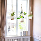 Mkono 3 Pack Hanging Planters for Indoor Plants with Self Watering, Outdoor Hanging Plant Pots with 35"/29"/23" Macrame Plant Hangers, 2 Types of Hanging Baskets for Garden Home Decor