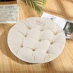 Big Hippo Floor Pillow Cushion, 22 Inch Round Seat Cushions Thick Meditation Cushion for Yoga Living Room Sofa Balcony Indoor & Outdoor (Beige)