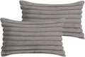 12x20 Throw Pillow Covers Set of 2, Decorative Faux Fur Covers for Bed, Couch Soft Fluffy Pillow Cover with Velvet Back for Living Room, Neutral Home Décor Accent for Sofa - Dark Gray