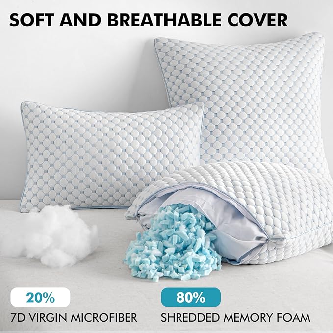 MIULEE 26x26 Pillow Inserts, Memory Foam Cooling Set of 2 Decorative Throw Pillows,Adjustable Premium Stuffer for Sofa Couch Bed and Living Room