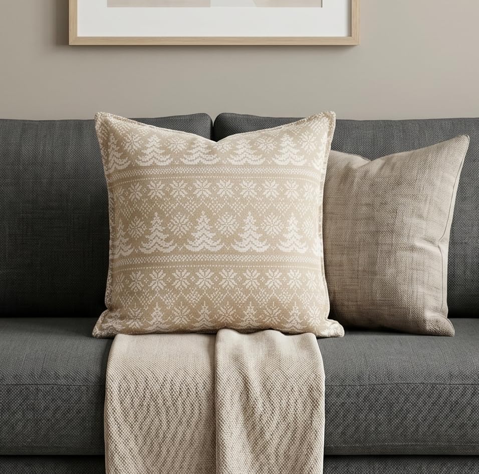 SanVia Cotton Throw Pillow Covers 20x20 – Handwoven Jacquard Texture, Fade-Resistant, No Pilling – Hidden Zipper, Decorative Cushion Cover for Sofa, Couch, Bed – Insert Not Included (Boho, Green) - color: Olive Green, size: 20" x 20"