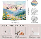 MNASAIOO Christian Wildflower Mountian Wall Tapestry Hanging for Bedroom, Bible Verse Scripture Joshua 1:9 Tapestries,Watercolor Spring Colorful Landscape Wall Decor for Living Prayer Room 50x60in