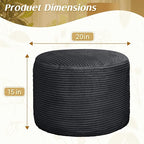 AS AWESLING Round Ottoman Foot Rest Pouf for Living Room Couch - Soft Plush Hassock