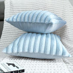 2 Pack Pillow Covers, 20x20 Faux Fur Square Throw Pillow Covers for Living Room Decorations Throw Pillow Case, Throw Pillow Cover Cushion Cover for Home Sofa Bedroom Car, Light Blue