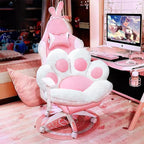 Cat Paw Cushion Cute Chair Cushion Kawaii Seat Cushion 28"x 24"Gaming Chair Cushion Kitty Plush Lazy Sofa Pillow for Girl Soft Chair Pillow, Kawaii Accessories Stuff Room Decor (White)