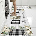 Farmhouse Rugs for Kitchen Floor,Man Anti Fatigue Mats for Kitchen Floor Non Slip, 2PCS Rubber Kitchen Mat, Washable Cushioned Runner Carpet Rug for Sink Laundry 15.7"×27.5" +15.7"×47" 3.5mm